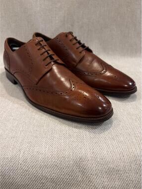 Size 14 M Cole Haan Williams II British Tan Leather Wingtip Oxford Shoes C24116